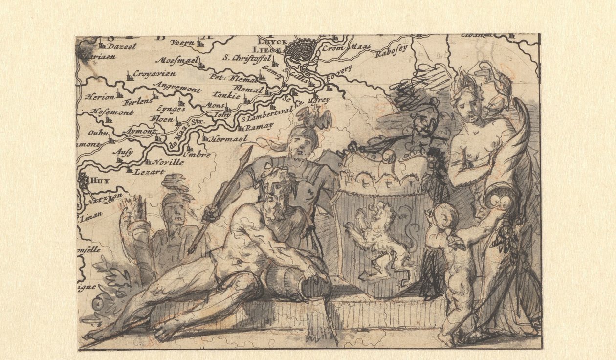 Diseño de una viñeta con el escudo de Brabante de Gerard de Lairesse