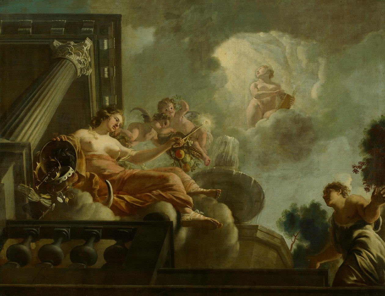 Religio favorece a Abondantia: representación alegórica del cuidado de leprosos e inocentes de Gerard de Lairesse