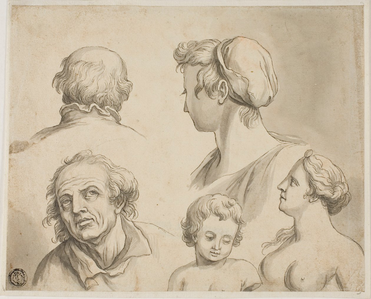 Bocetos de cinco bustos de Gerard de Lairesse