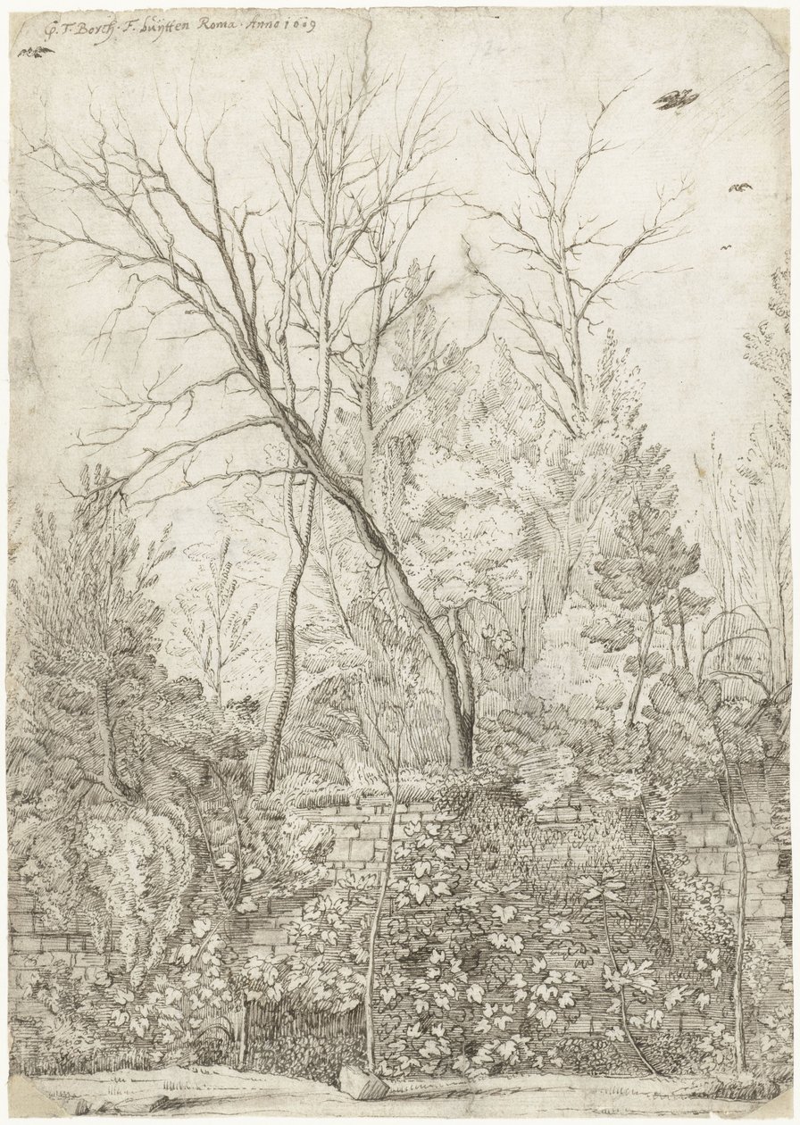 Jardín de la Villa Madama, en las afueras de Roma de Gerard ter Borch