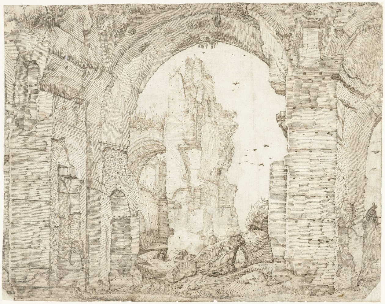 Ruïnes van de thermen van Caracalla, Rome de Gerard ter Borch (I)