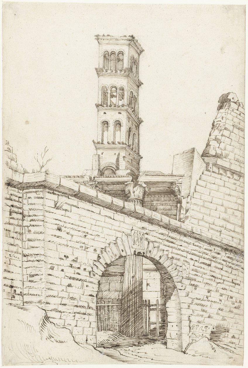 Templo de Marte Ultor y el Arco Pantani en el Foro de Augusto y la Torre de San Basilio de Gerard ter Borch (I)