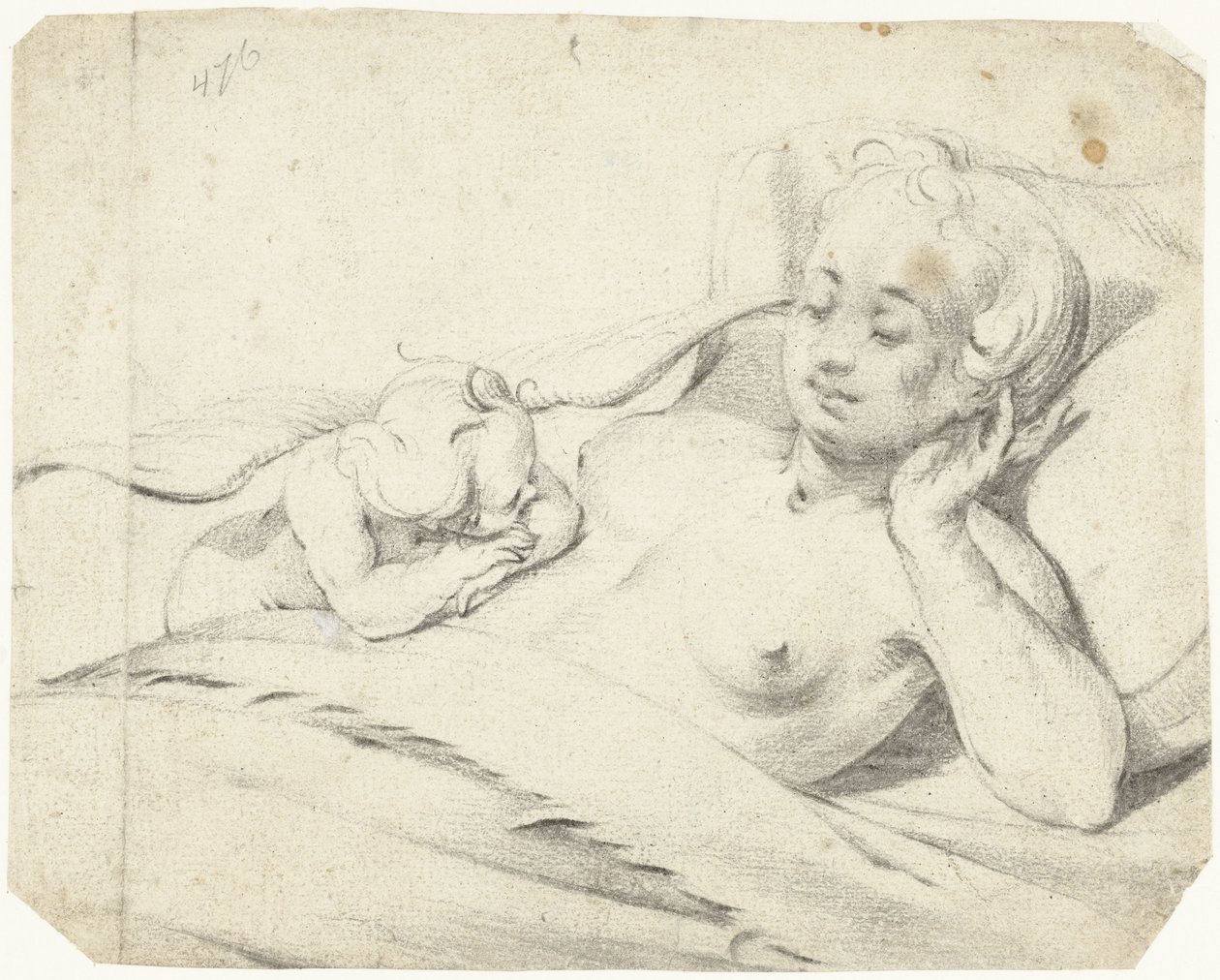 Venus en la cama mirando a Cupido de Gerard ter Borch (I)