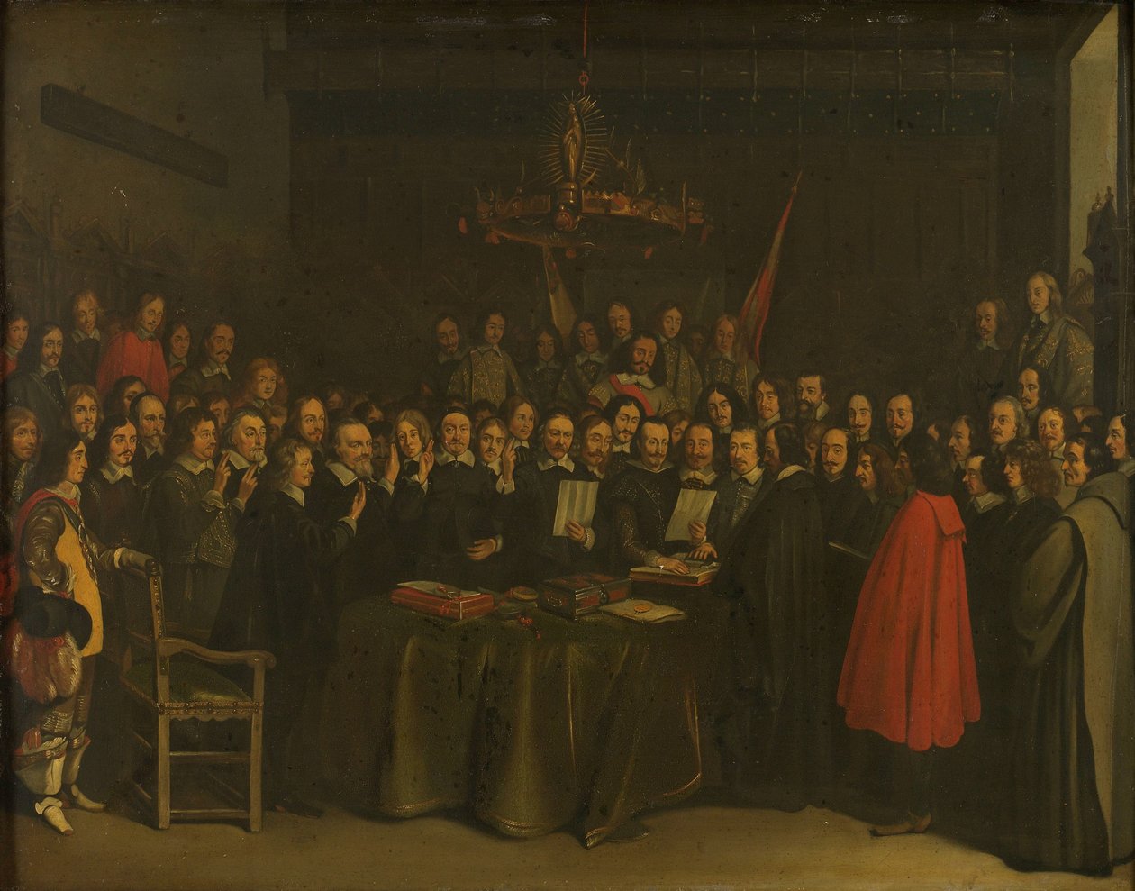 Ratificación de la Paz de Münster entre España y la República Holandesa en el Ayuntamiento de Münster, 15 de mayo de 1648 de Gerard ter Borch (II) (copy after)