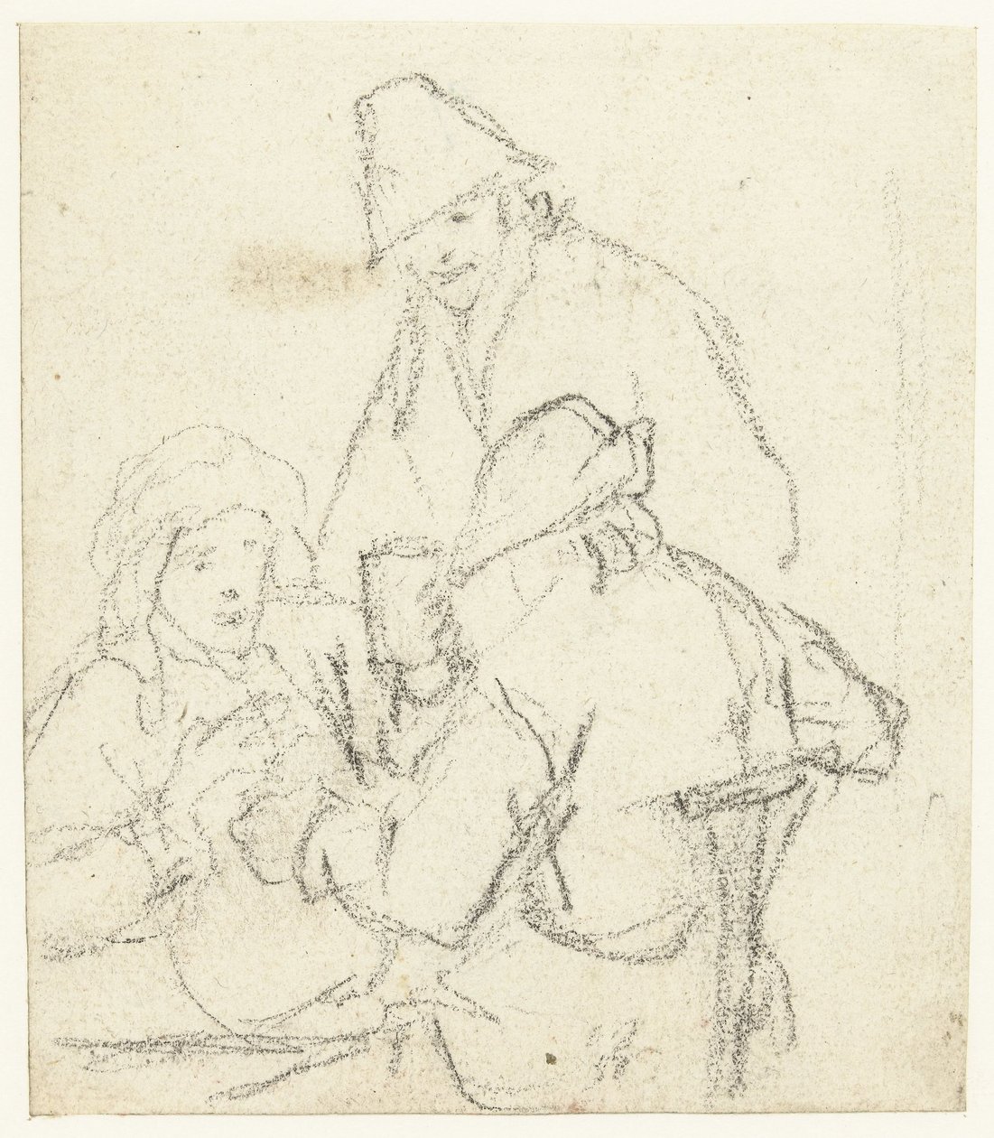 Tres granjeros bebiendo alrededor de una mesa de Gerard ter Borch (II) (possibly)