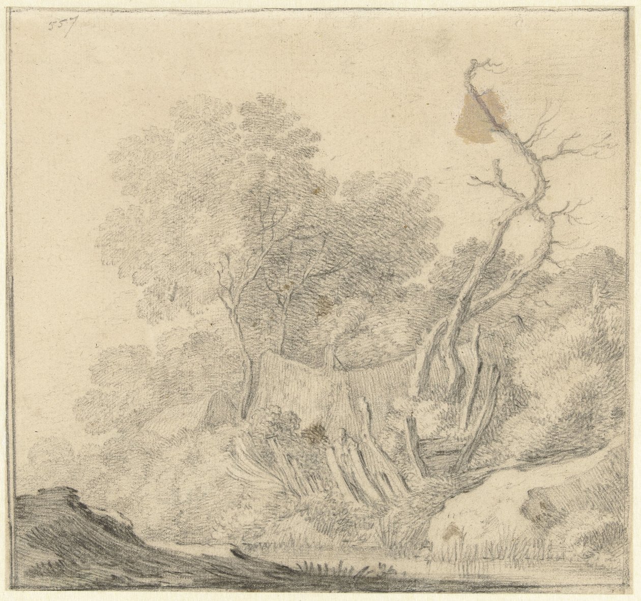Casas entre árboles cerca del agua de Gerard ter Borch (II) (possibly)