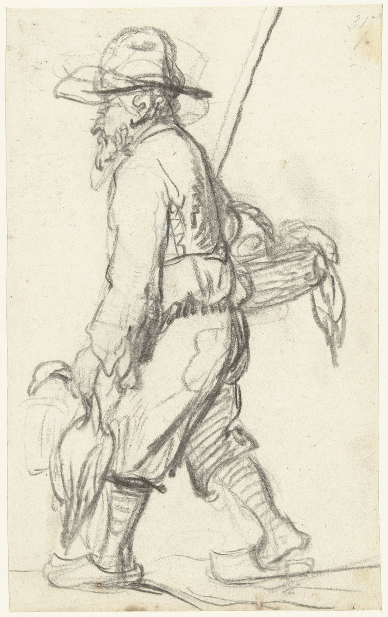 Cazador con una canasta de patos de Gerard ter Borch (II) (possibly)