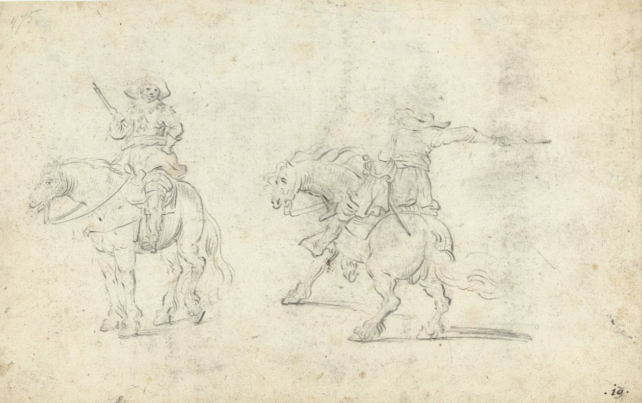 Dos soldados a caballo de Gerard ter Borch (II) (possibly)