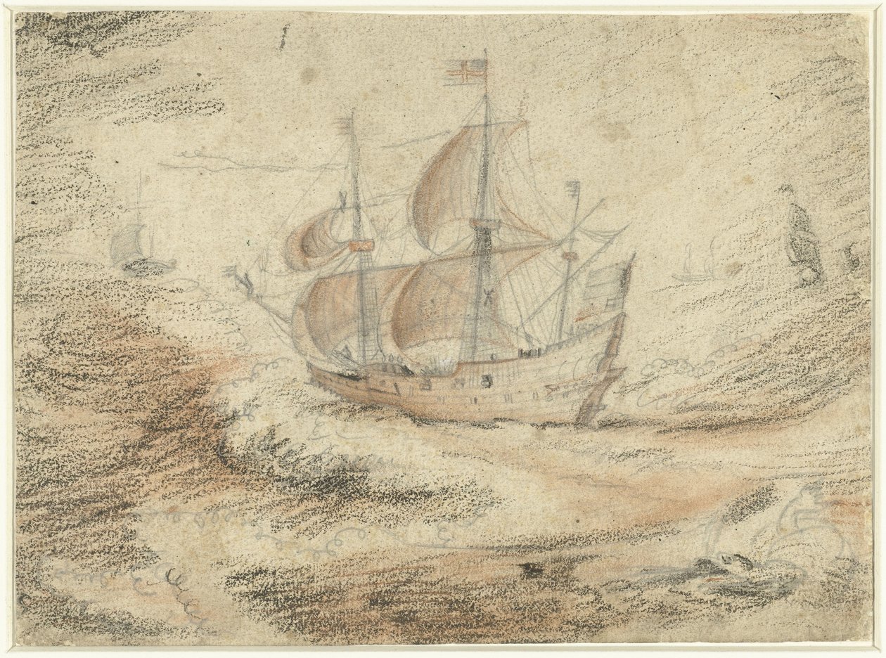 Barco de vela en el mar de Gerard ter Borch (II) (possibly)