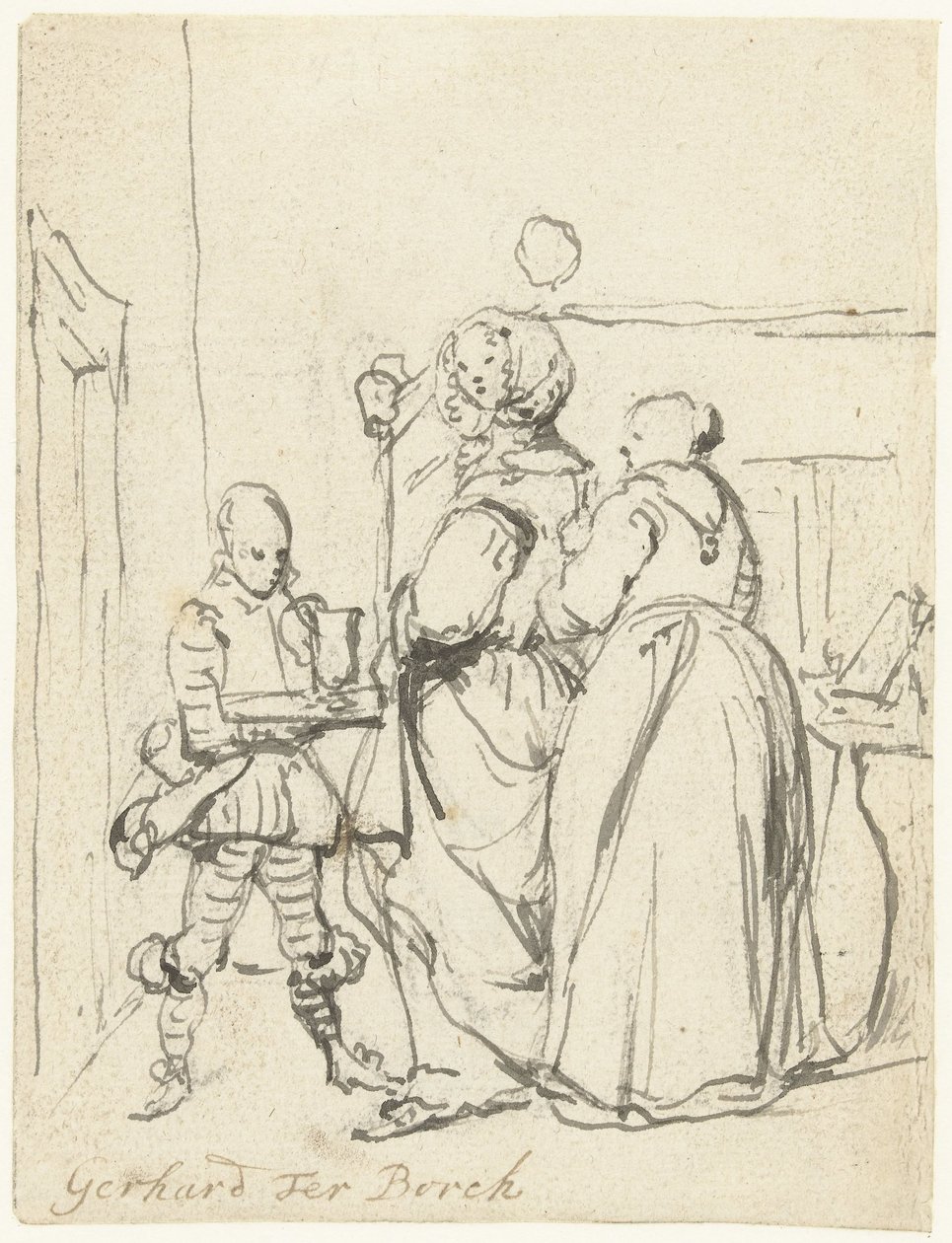 Señora trabajando en su baño de Gerard ter Borch (II)