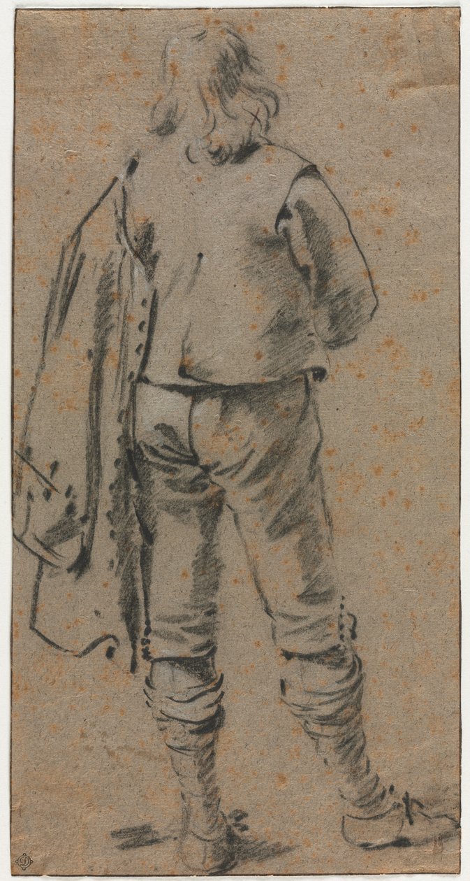 Un hombre de pie visto desde atrás de Gerard ter Borch