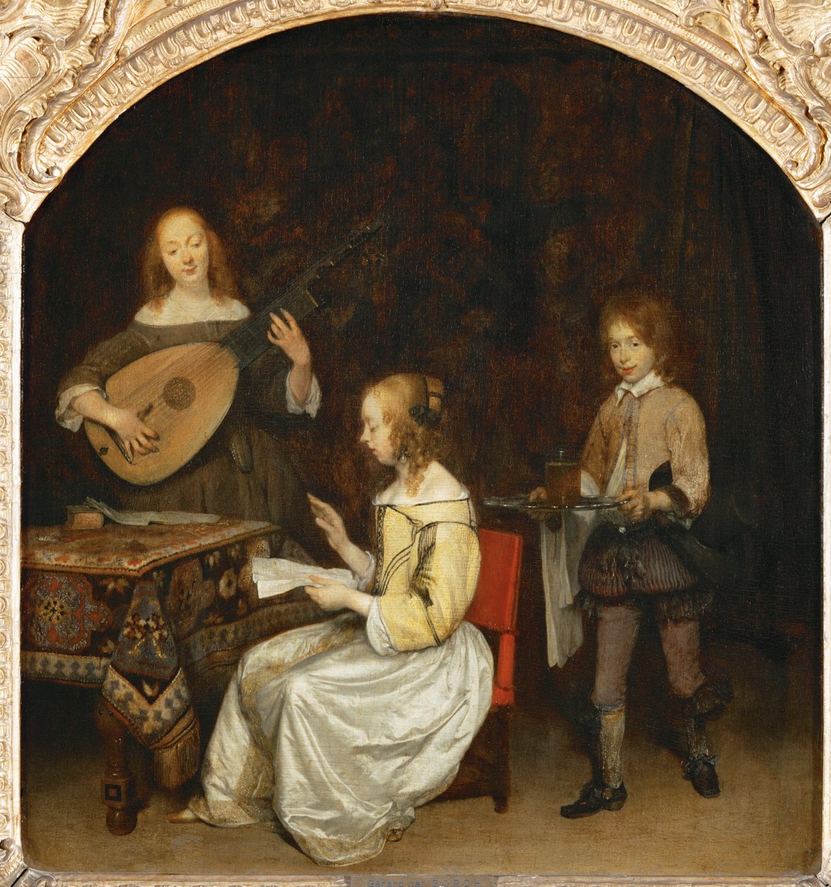 El concierto: cantante y laudista ... de Gerard ter Borch or Terborch