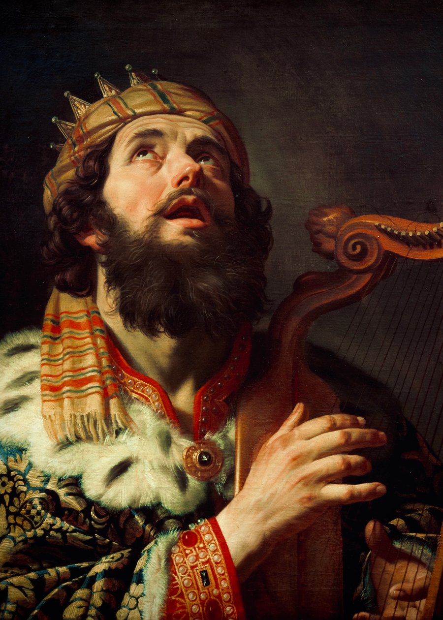 Holandés: Harpspelende koning David El rey David tocando el arpa de Gerard van Honthorst