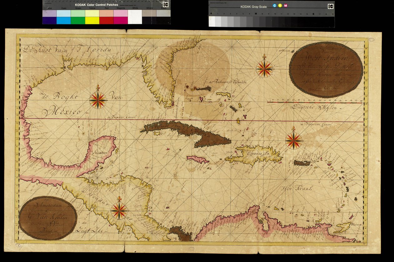 Mapa de las Antillas, Mar Caribe, Antillas de Gerard van Keulen