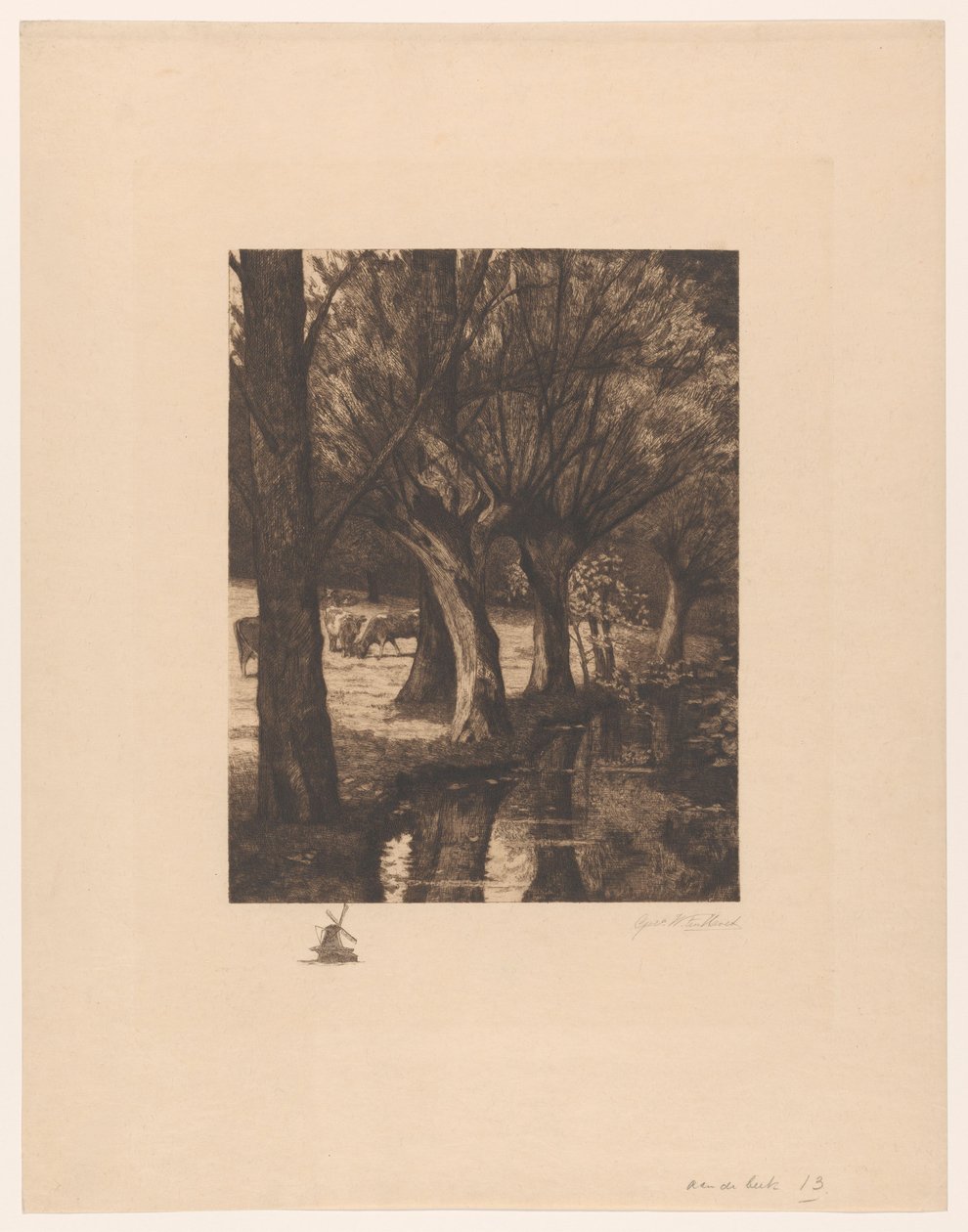 Pradera junto al agua
Por la corriente (título en el objeto) de Gerarda Wilhelmina ten Hoet (signed by artist)