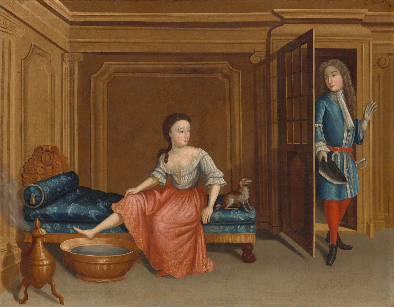 Dama desnudándose para un baño de Gerardus Duyckinck