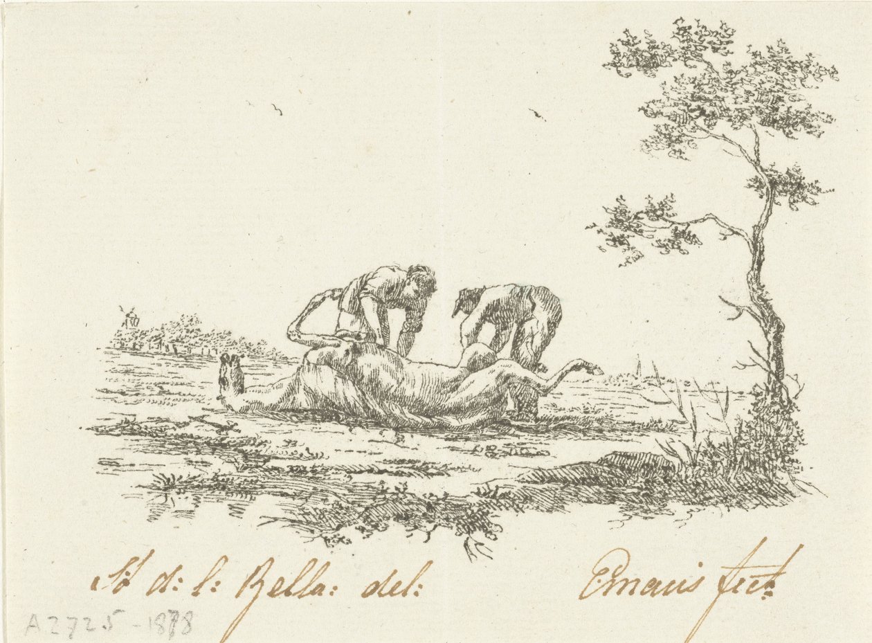 Dos desolladores de caballos los desolladores de Gerardus Emaus de Micault (signed by artist)