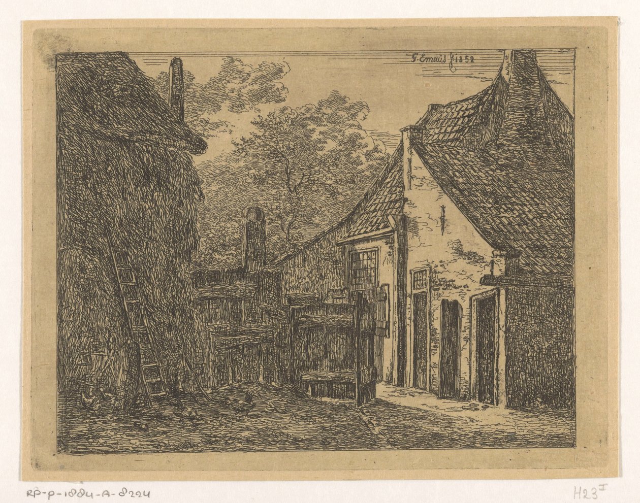 Granja con pajar La granja en Pernis de Gerardus Emaus de Micault