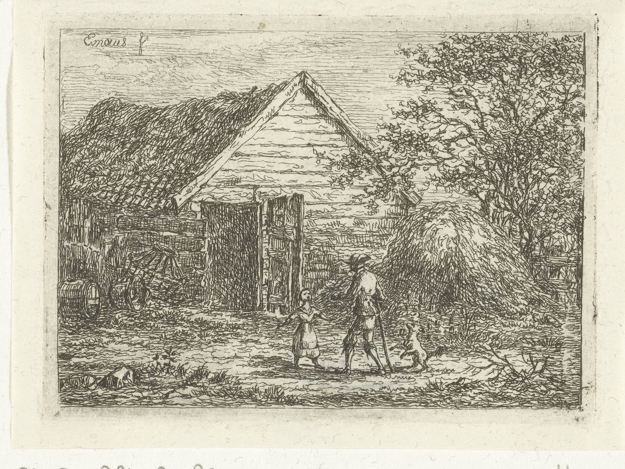 Cazador en choza de césped No se permite a nadie pasar por aquí. de Gerardus Emaus de Micault