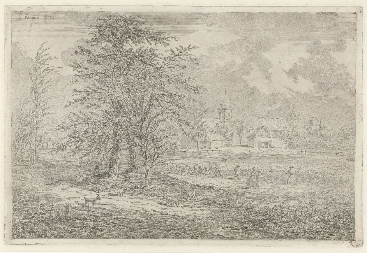 Pastor en el maizal La tromba marina en Zoelmond de Gerardus Emaus de Micault
