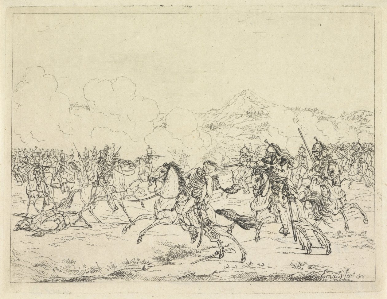 Muerte de Federico Guillermo de Brunswijk, 1815 de Gerardus Emaus de Micault