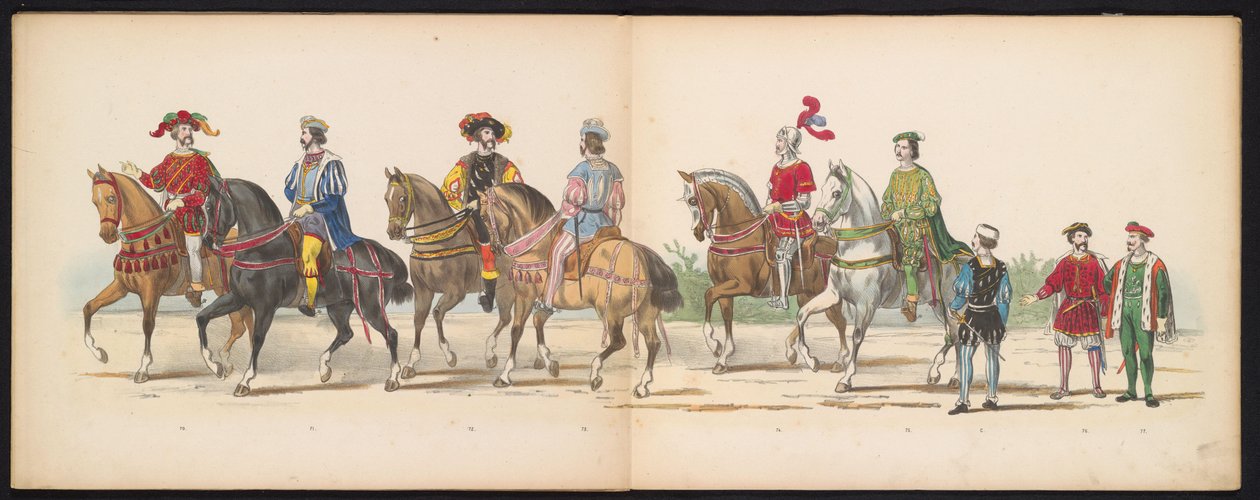Mascarada de los estudiantes de Leiden, 1855 (lámina 9) Procesión de murgas celebrada por los miembros del cuerpo de estudiantes de Leiden el 12 de junio de 1855, en celebración del 280 aniversario de la Leidsche Hoogeschool, que representa la entrada de C de Gerardus Johannes Bos