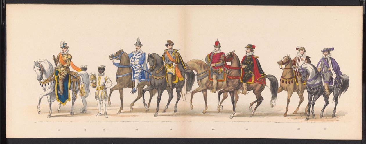 Mascarada de los estudiantes de Leiden, 1875 (lámina 10) Mascarada realizada por los miembros del cuerpo de estudiantes de Leiden el 15 de junio de 1875 en celebración del 300 aniversario de la Leidsche Hoogeschool, que representa la Leidsche Hoogeschool,  de Gerardus Johannes Bos