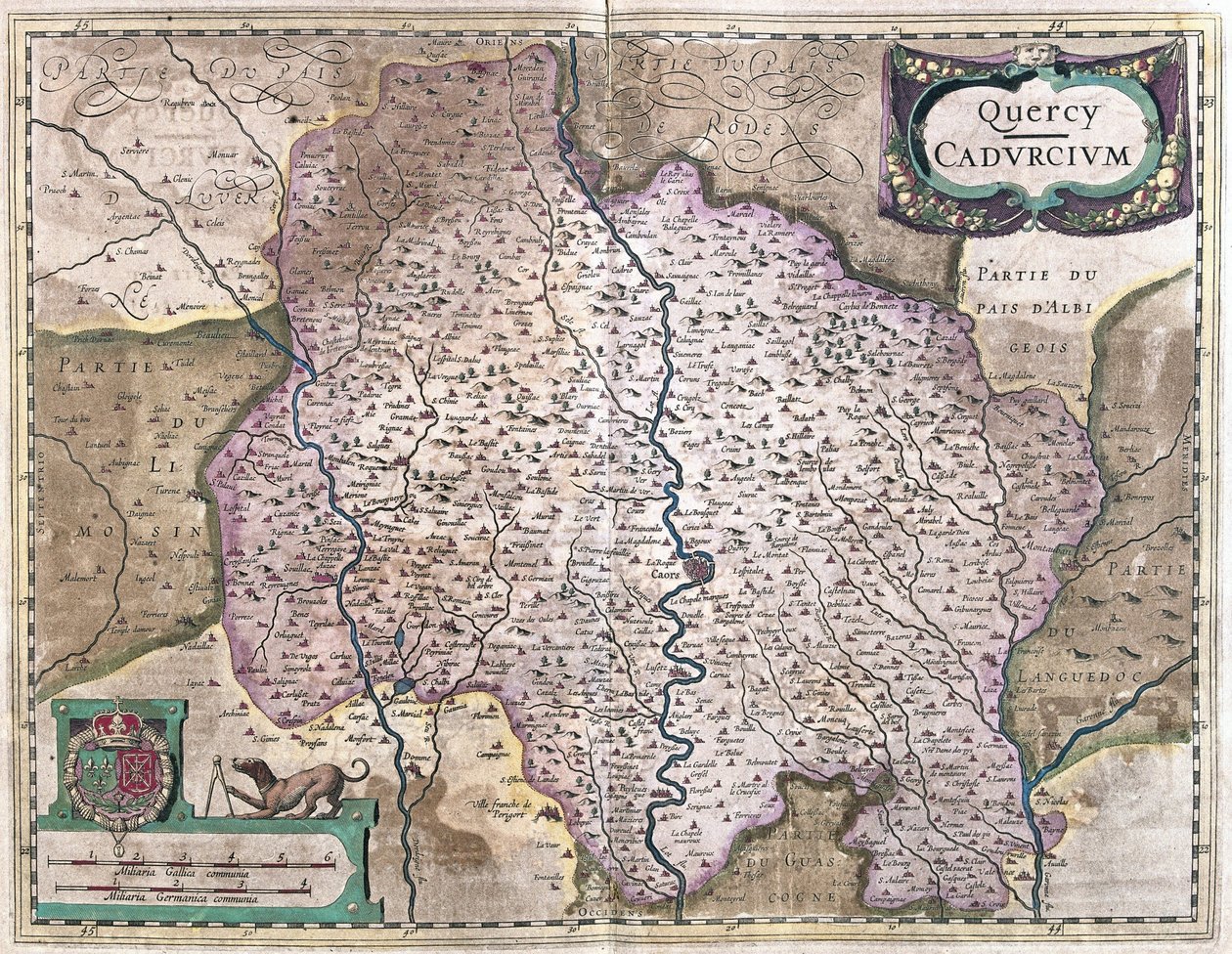 Cahors, Francia (grabado) de Gerardus Mercator