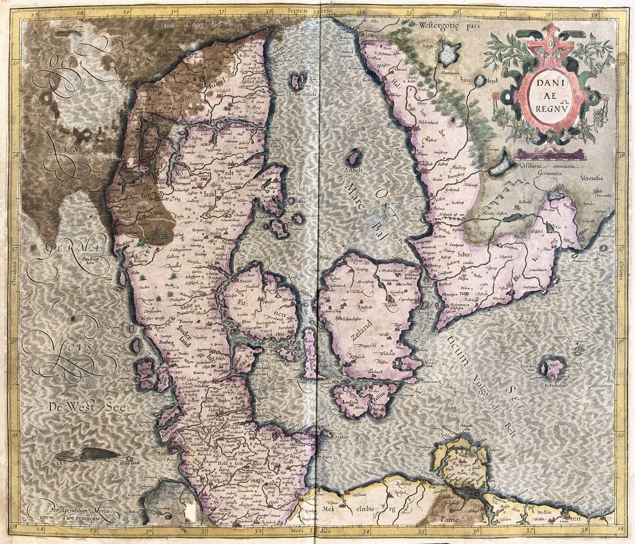 Dinamarca (grabado) de Gerardus Mercator