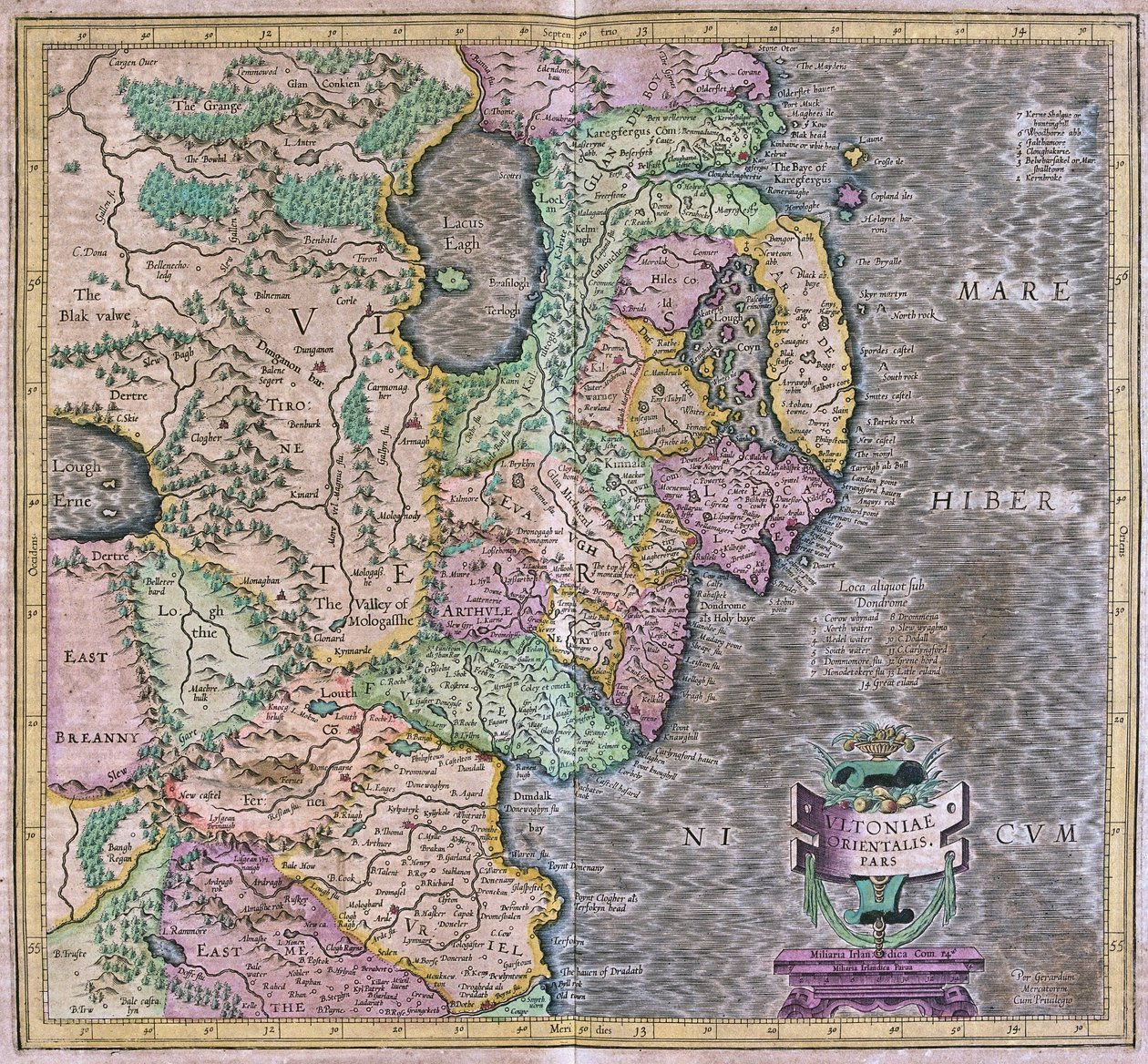 Este de Irlanda de Gerardus Mercator