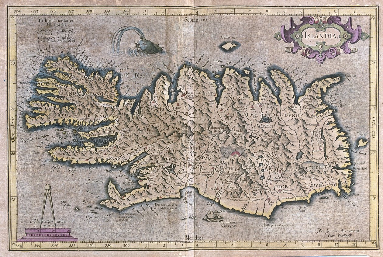 Islandia de Gerardus Mercator