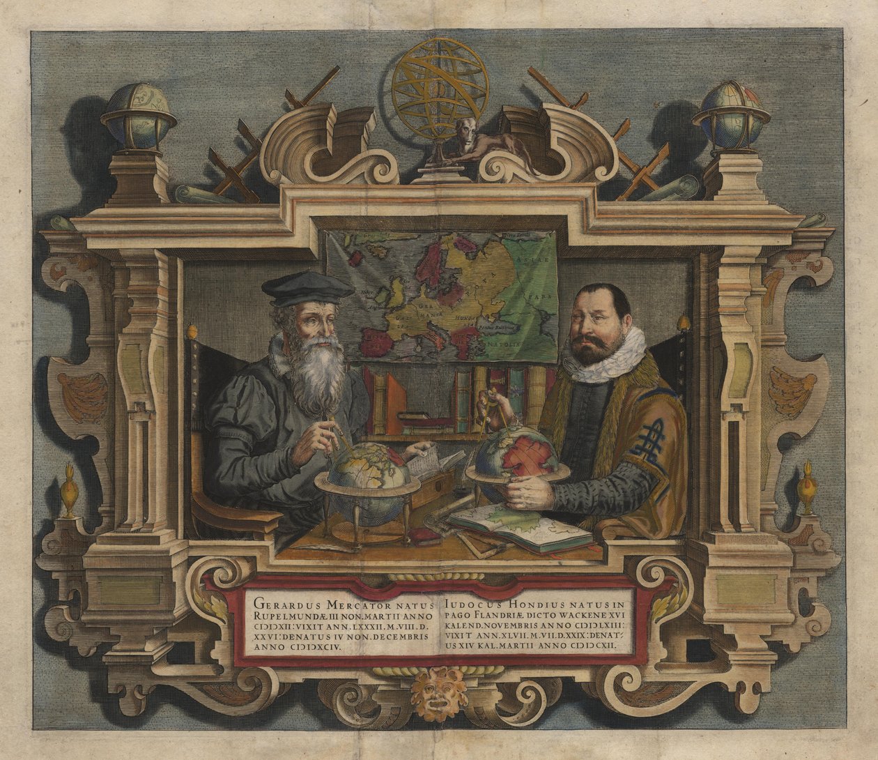 El Atlas o Meditaciones Cosmográficas de la Formación del Mundo y Figura de Iceluy. Iniciado en latín por el muy erudito Gerard Mercator, completado por Jodocus Hondius de Gerardus Mercator
