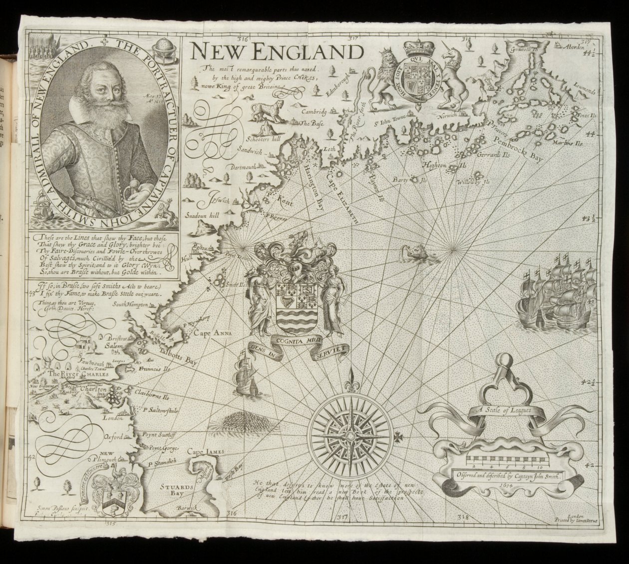 Mapa de Nueva Inglaterra, de Historia Mundi: o Atlas de Mercator, Londres, 1635 de Gerardus Mercator
