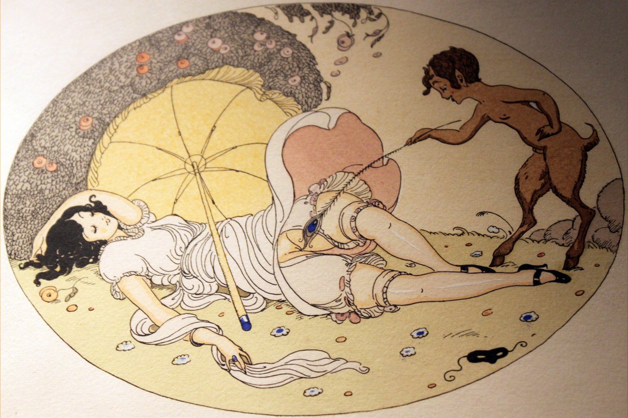Serie de acuarelas, que aparecieron en 1925 bajo el título The Delights of Eros en Erotopolis París de Gerda Marie Frederike Wegener