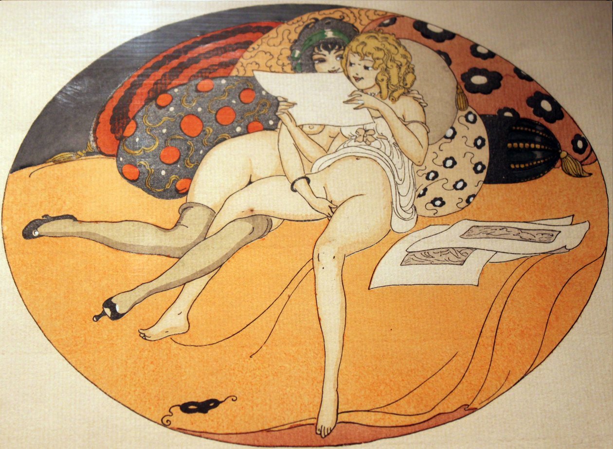 Serie de acuarelas, que aparecieron en 1925 bajo el título Los Deliciosos de Eros en Erotópolis París de Gerda Marie Frederike Wegener