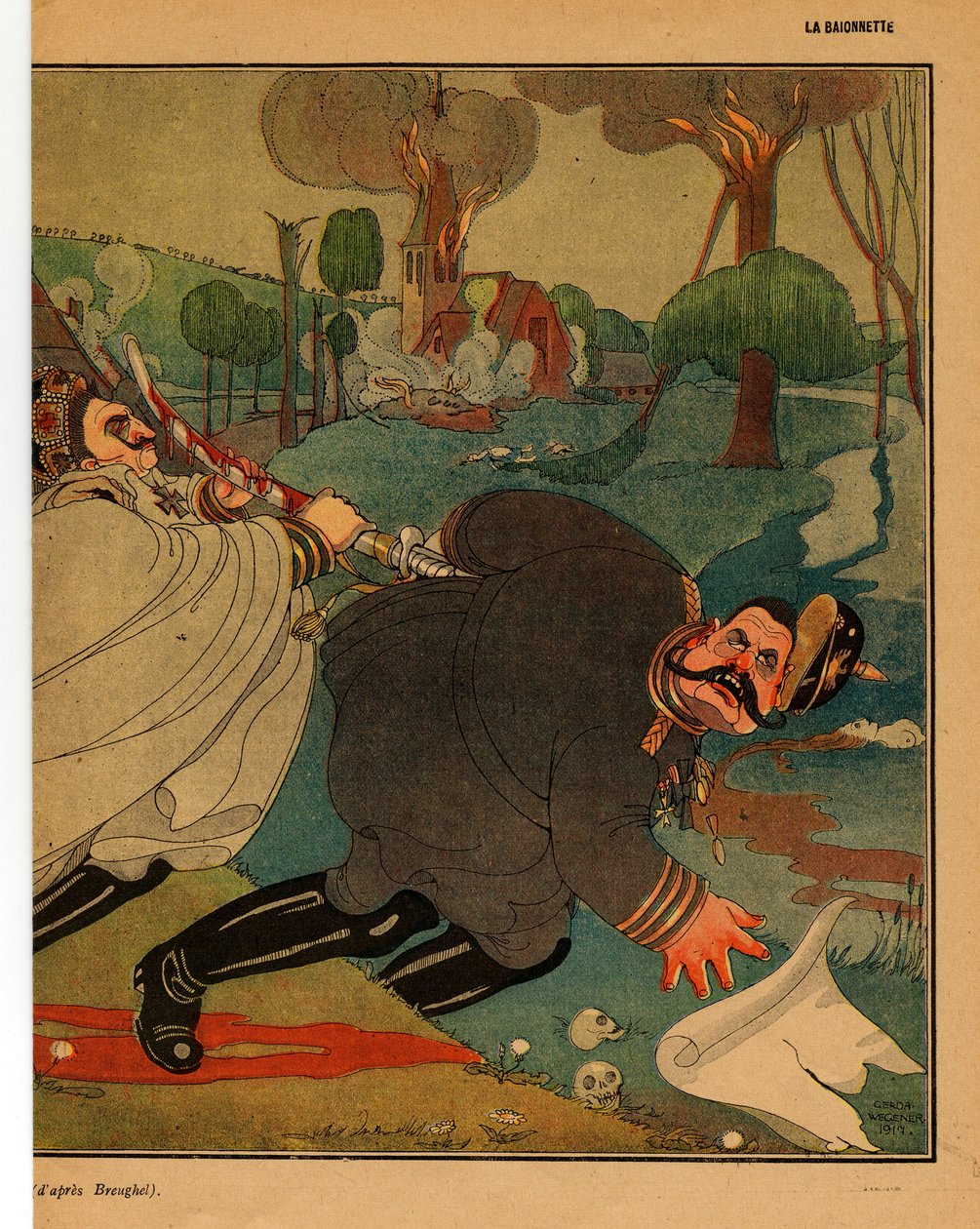 La Baionnette, Satírico en colores de Gerda Marie Frederike Wegener