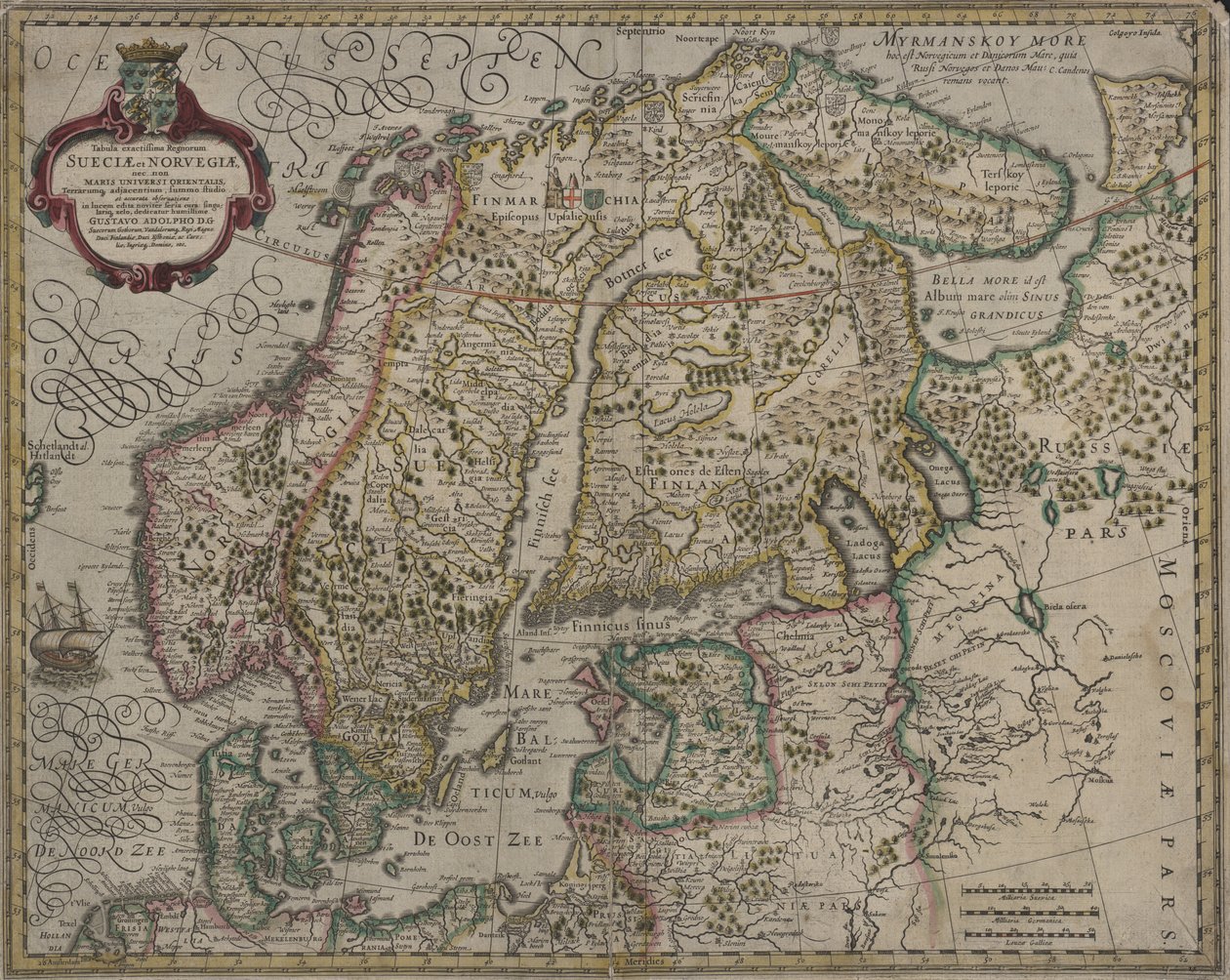 Tabula exactissima regnorum Sueciae et Norvegiae de Gerhard Mercator