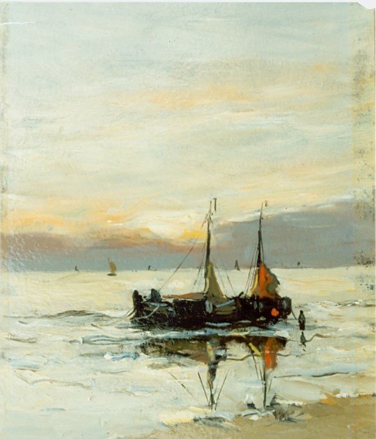 Bomschuiten en la playa de Gerhard Morgenstjerne Munthe