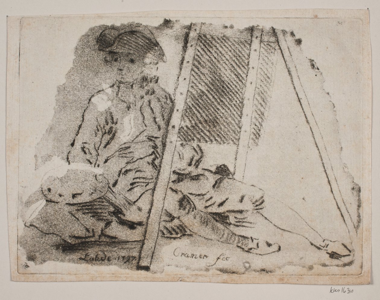 Un pintor (Juel) en su caballete de Gerhard Ludvig Lahde