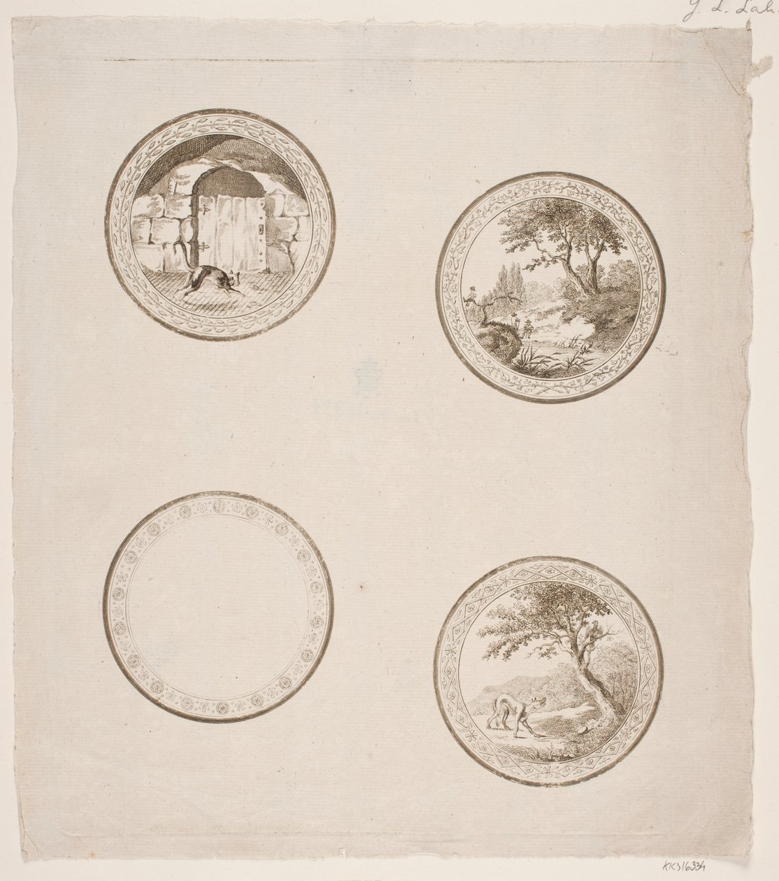 Cuatro viñetas para las fábulas de La Fontaine de Gerhard Ludvig Lahde