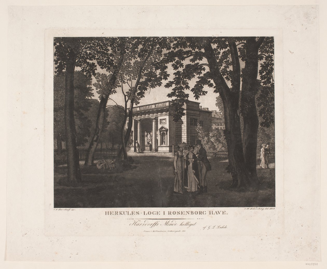 Logia de Hércules en el Jardín de Rosenborg de Gerhard Ludvig Lahde