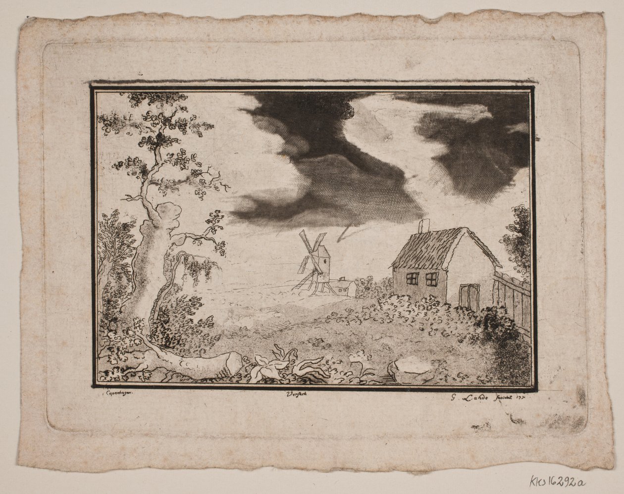 Paisaje con Casa y Molino de Gerhard Ludvig Lahde