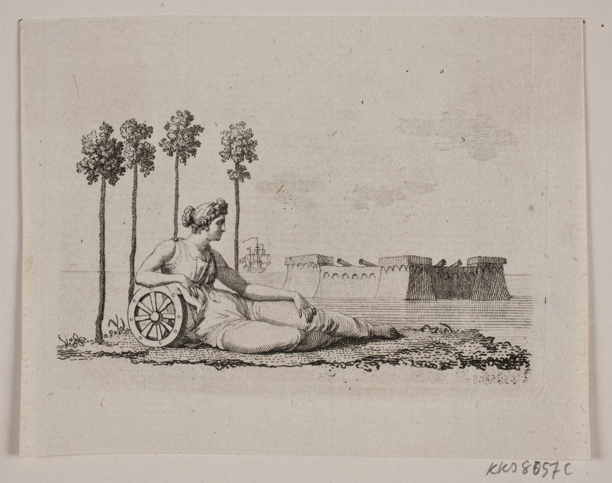 Liggende kvinde ved fort de Gerhard Ludvig Lahde