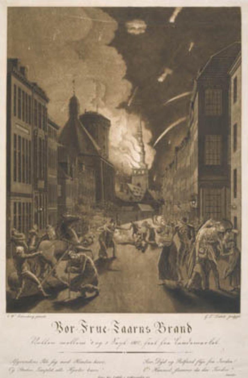 El incendio de la torre de la Iglesia de Nuestra Señora de Gerhard Ludvig Lahde