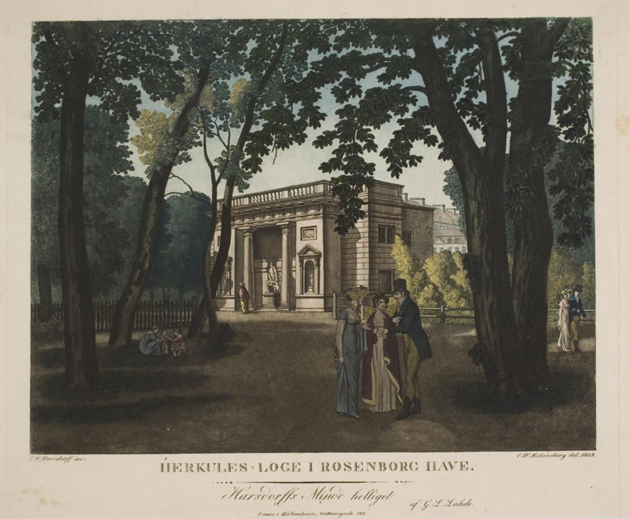 El pabellón de Hércules en el jardín de Rosenborg de Gerhard Ludvig Lahde