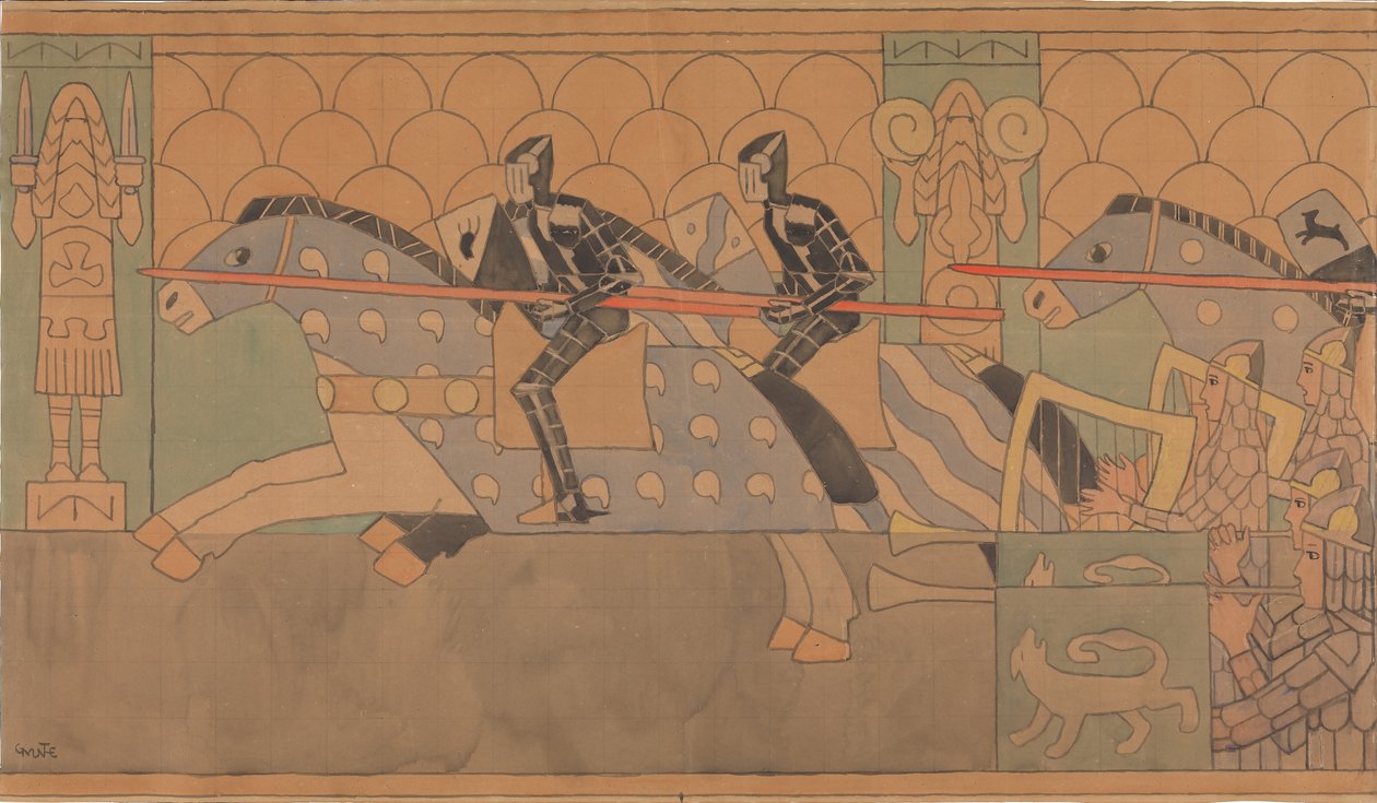 Dibujo de folclore, 1895-1898 de Gerhard Munthe
