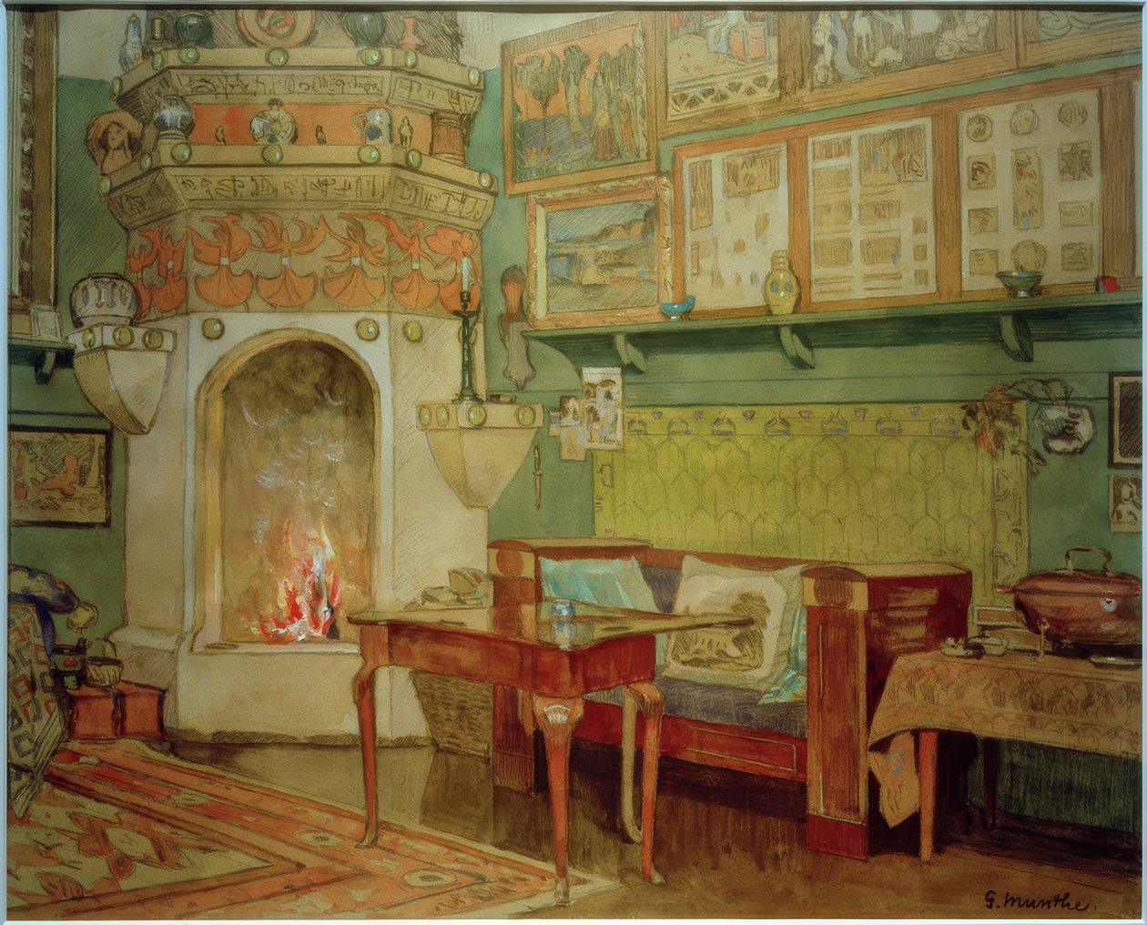 Interior "Leveld" Salón de Gerhard Peter Frantz Vilhelm Munthe