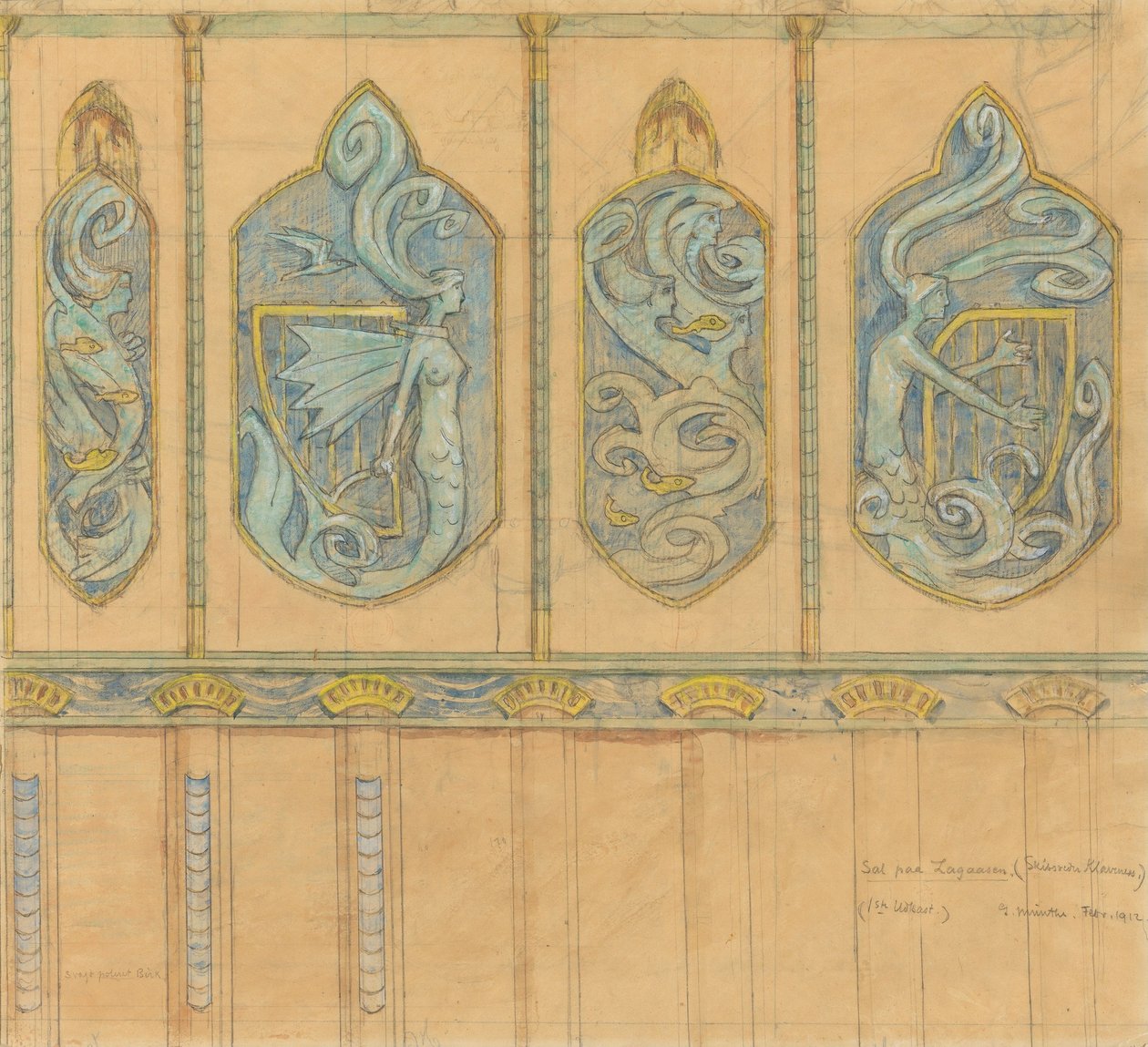 Proyecto para el comedor de Lagåsen de Gerhard Munthe