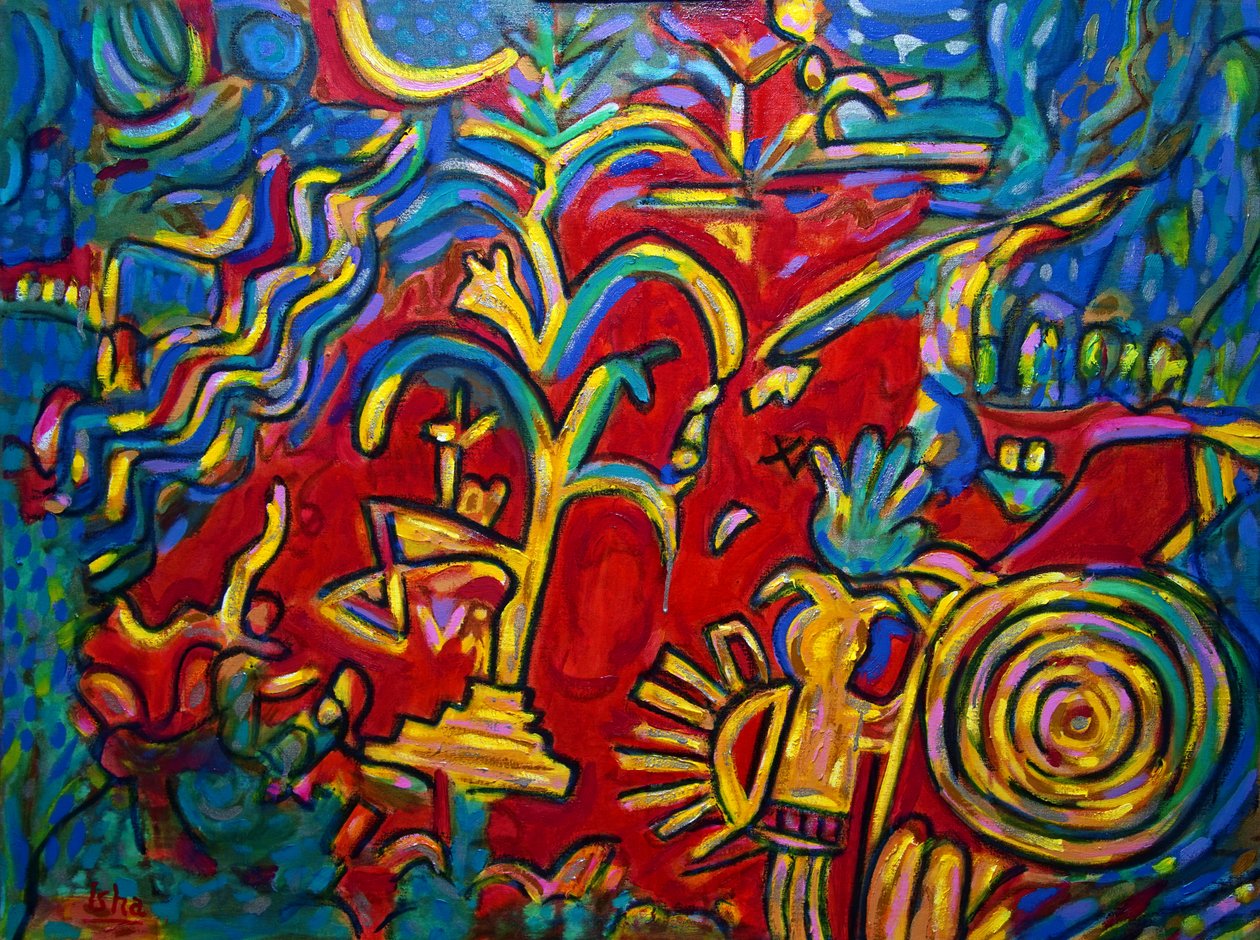 Atlantean Apocalpse, 2021 (óleo sobre lienzo) de Gerhardt Isringhaus