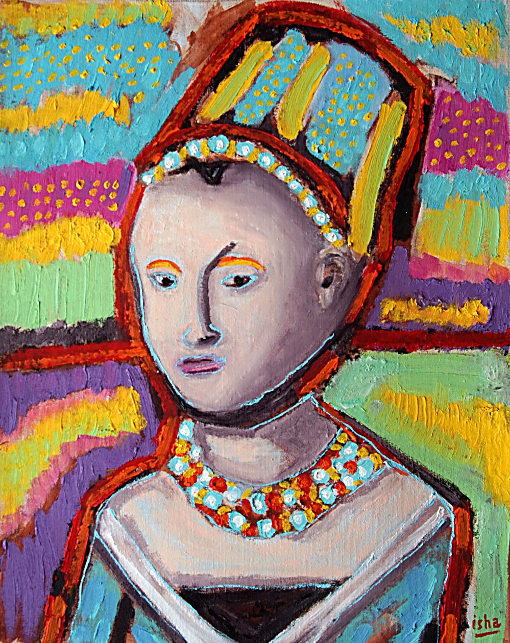 Retrato de joven según Christus,2020 (óleo sobre lienzo) de Gerhardt Isringhaus